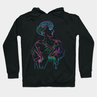 Colorful Neon Female Art Hoodie